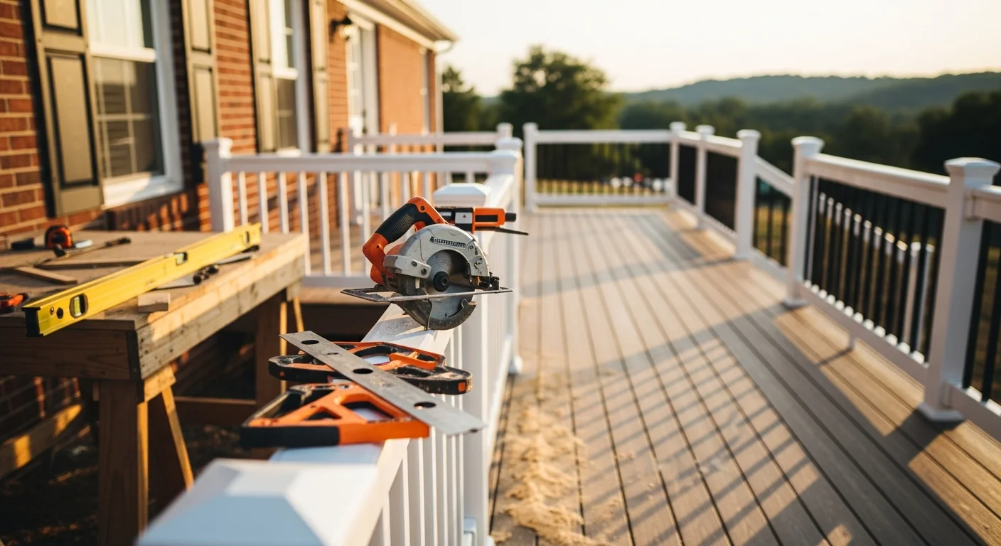 Carpenter installing custom trim and finish work